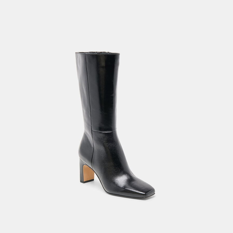 riggs wide calf boots black leather