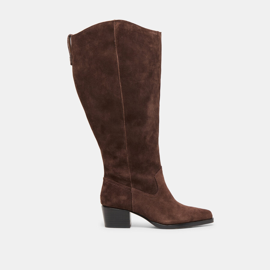 virona h2o extra wide calf boots dk brown suede