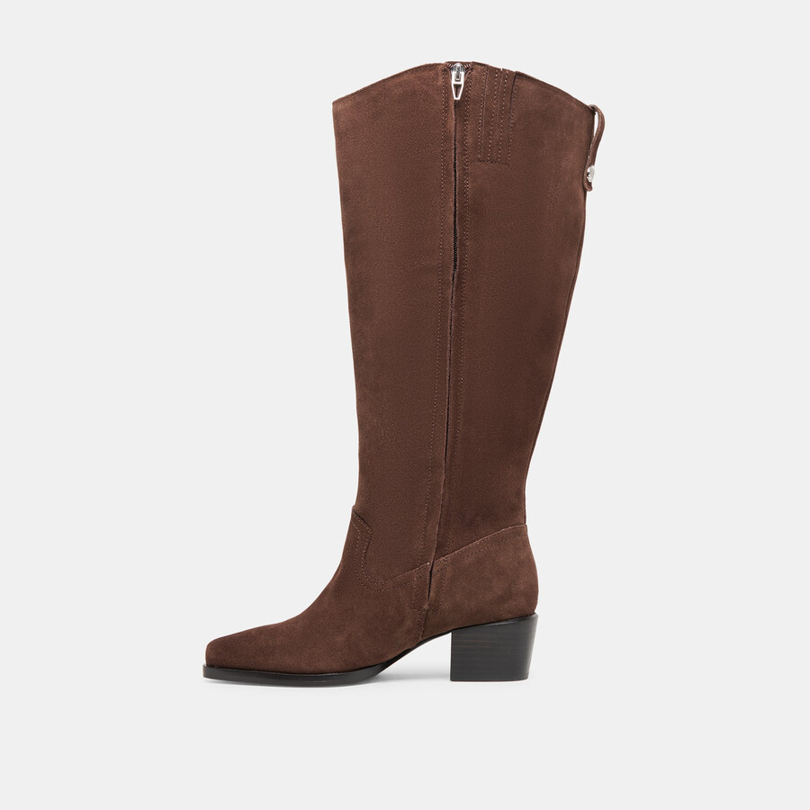 virona h2o extra wide calf boots dk brown suede