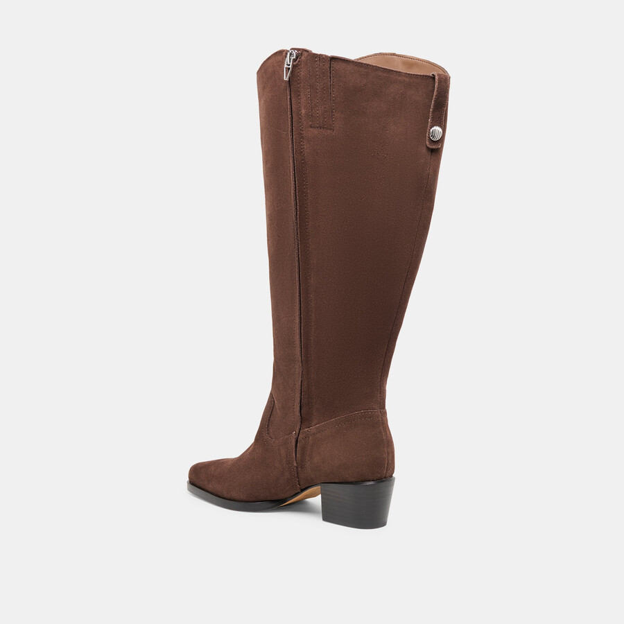 virona h2o extra wide calf boots dk brown suede