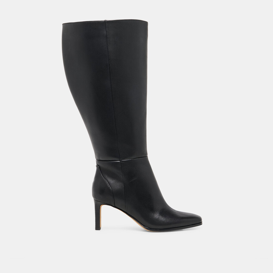 emmi extra wide calf boots black leather