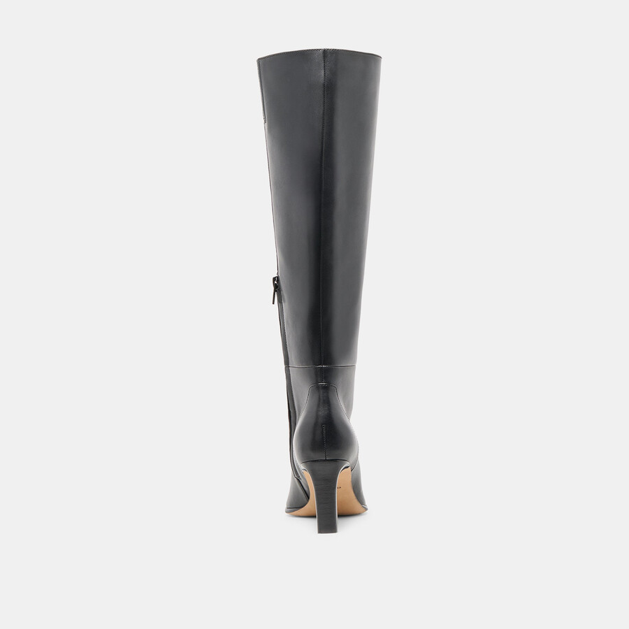 emmi extra wide calf boots black leather
