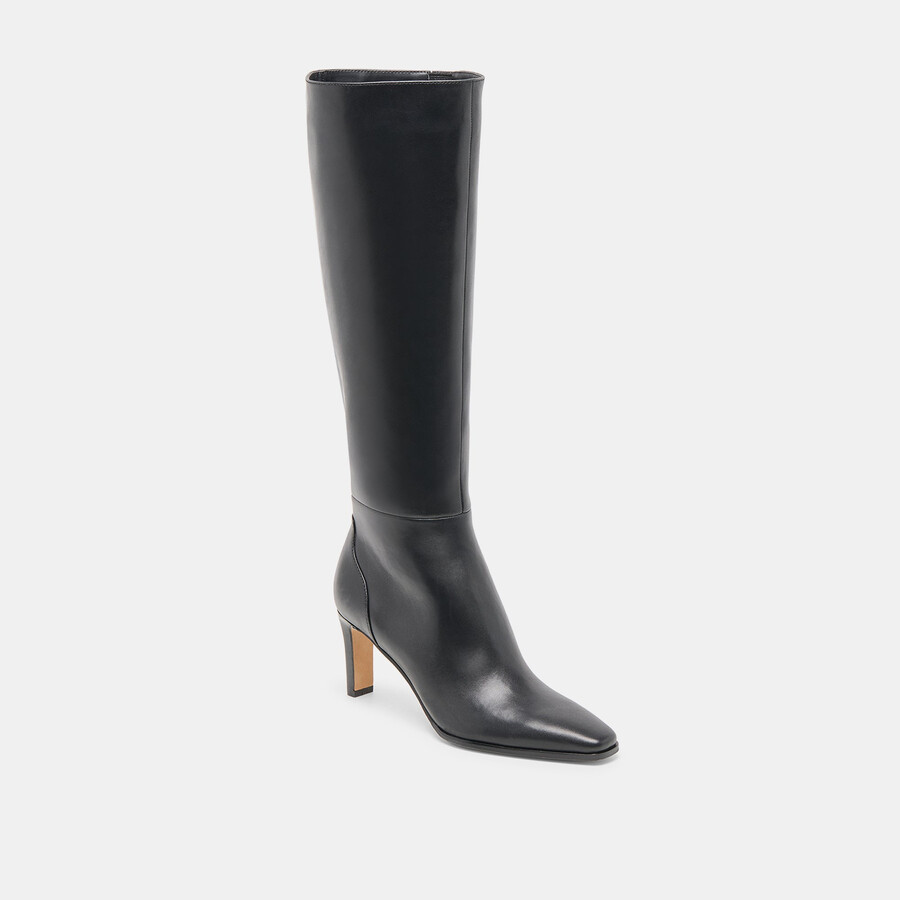 emmi extra wide calf boots black leather
