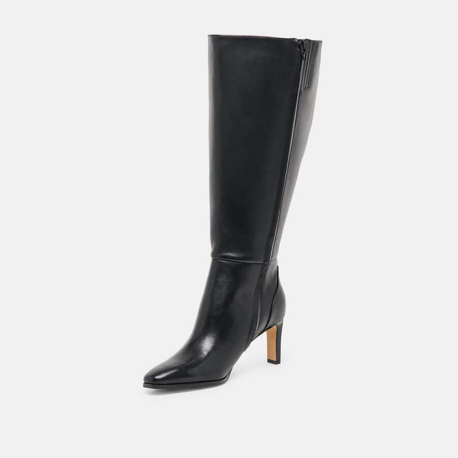 emmi extra wide calf boots black leather