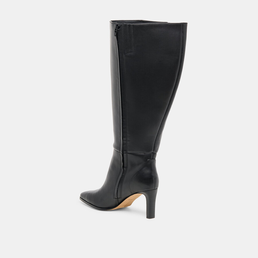 emmi extra wide calf boots black leather