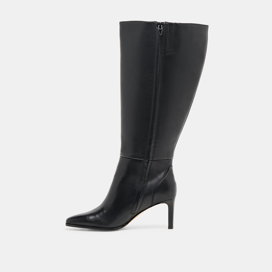 emmi extra wide calf boots black leather