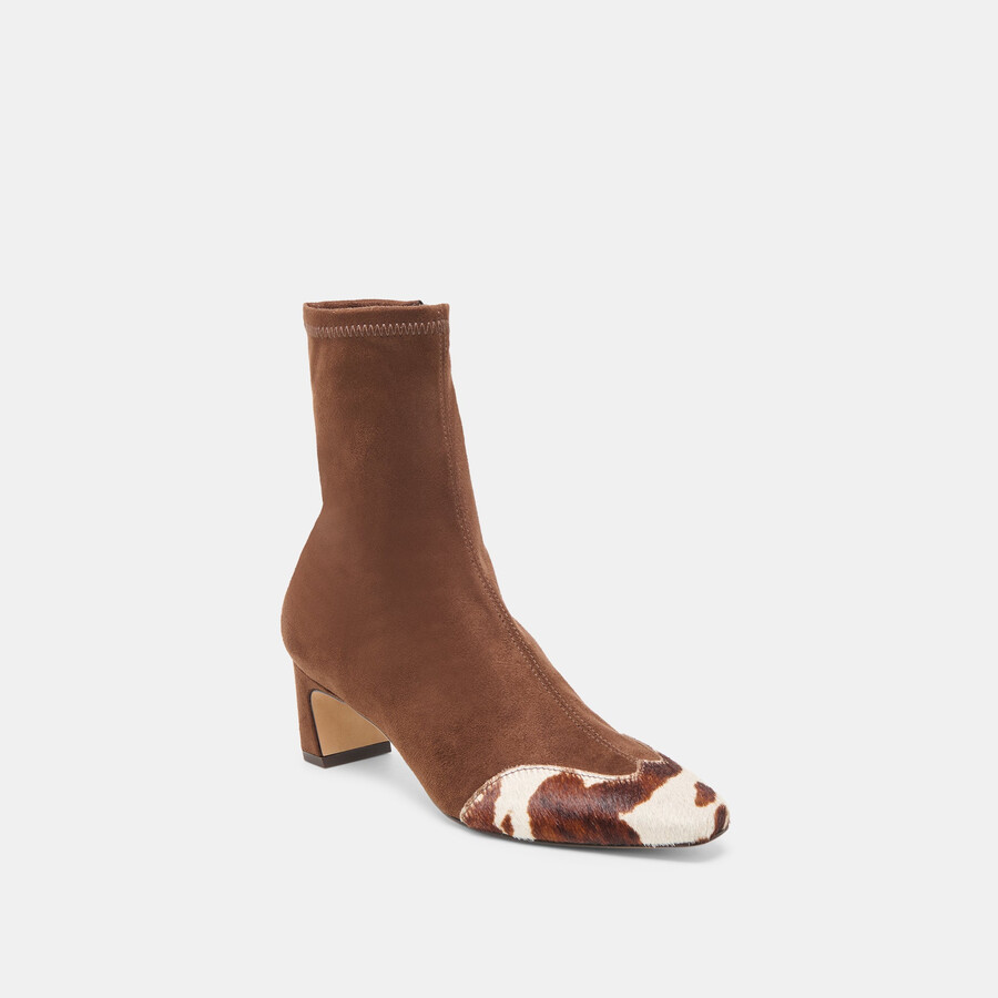 anika boots dk brown multi stella suede