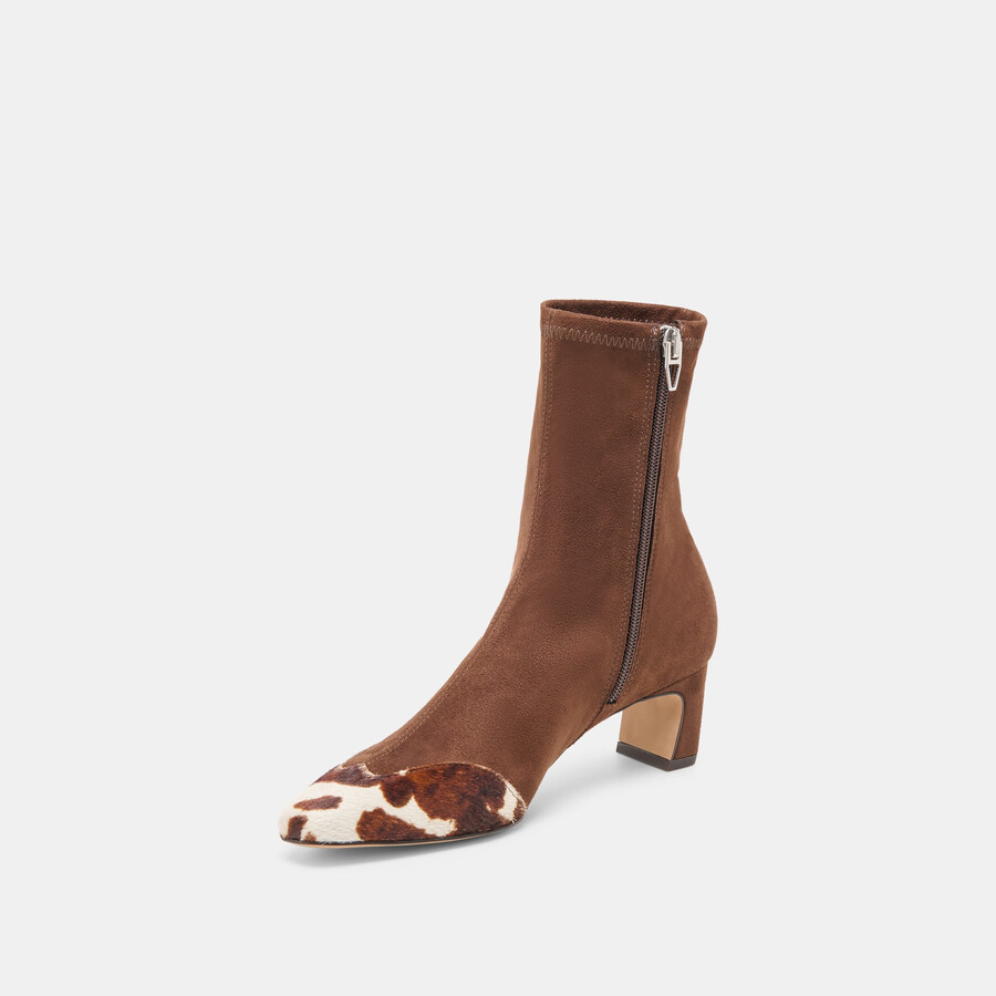 anika boots dk brown multi stella suede