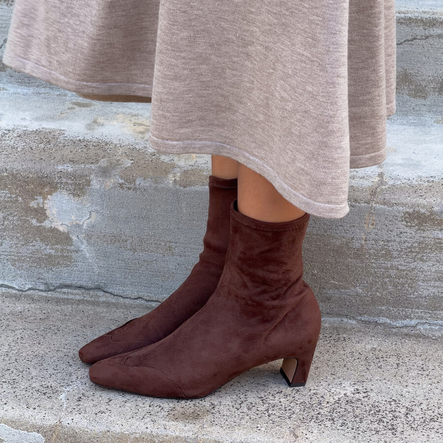 anika boots dk brown stella suede