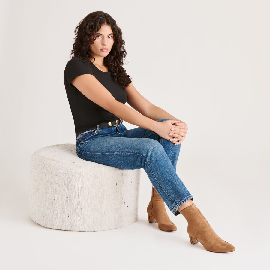 anika boots lt brown stella suede