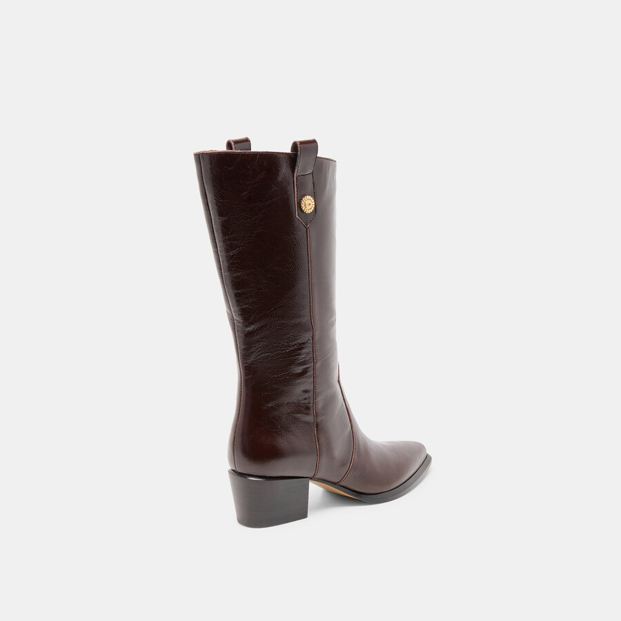 vern wide calf boots chocolate leather