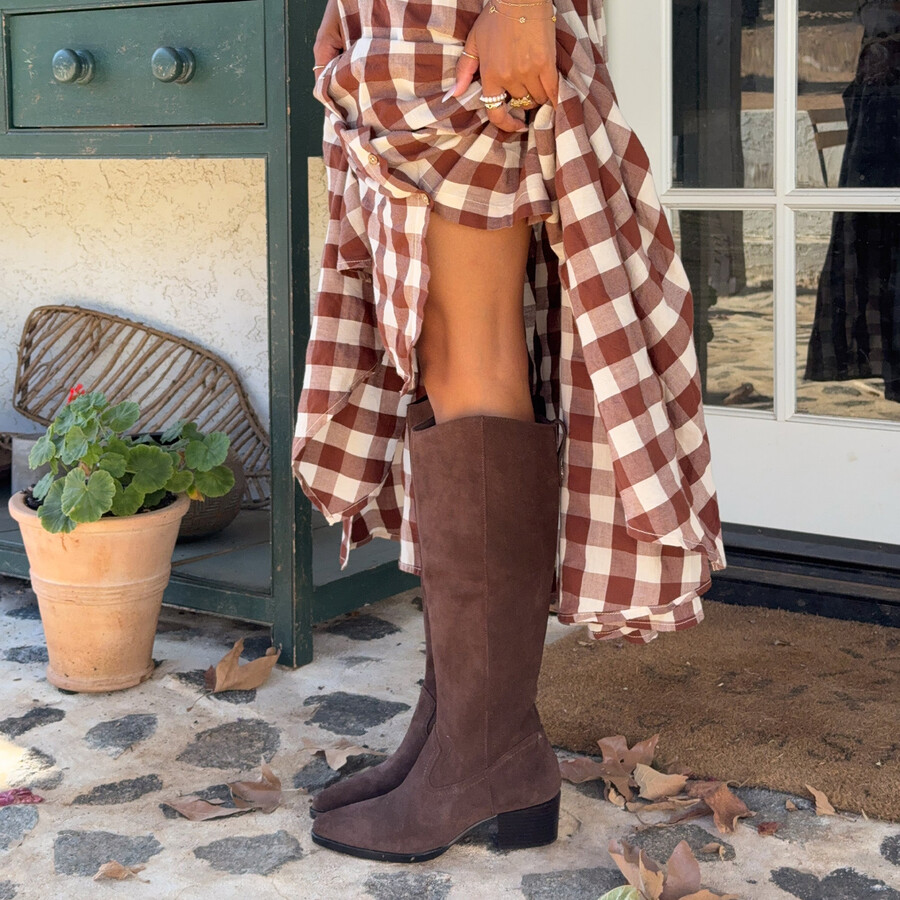virona h2o boots dk brown suede