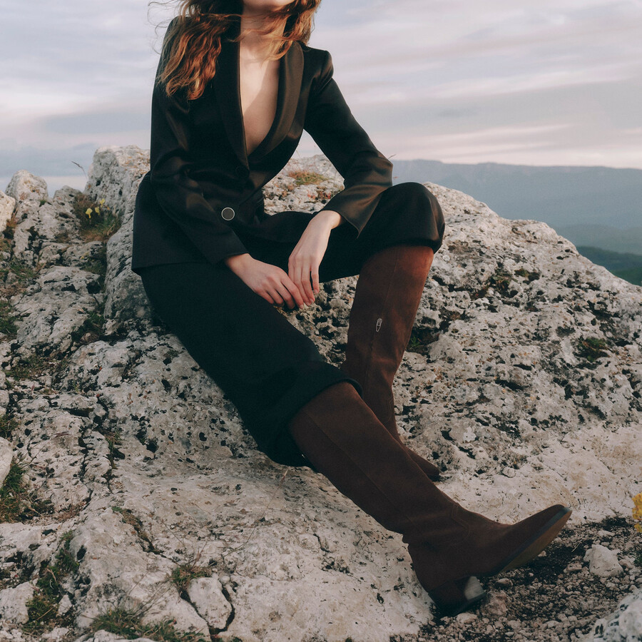 virona h2o boots dk brown suede