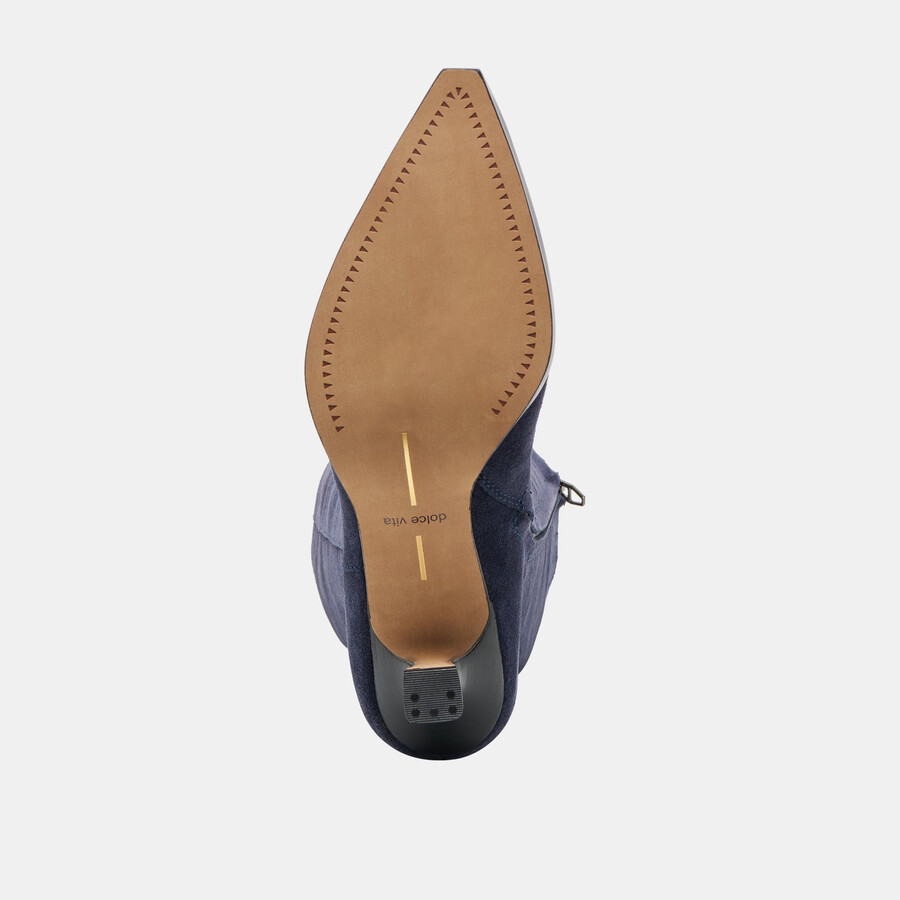 auggie wide calf boots navy suede