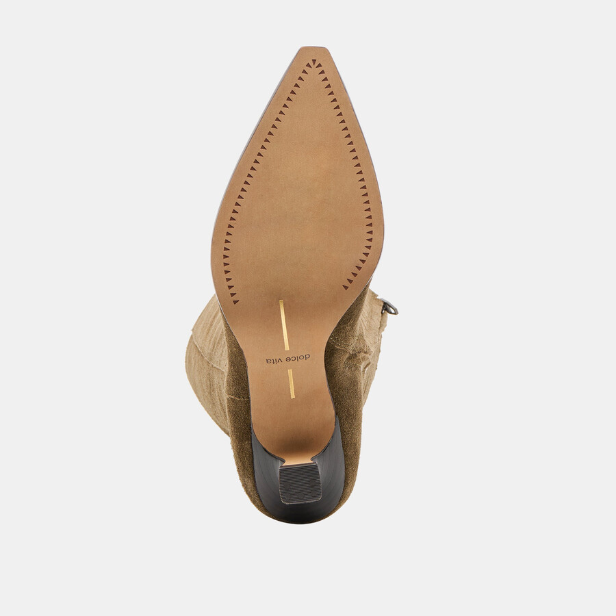 auggie wide calf boots olive suede