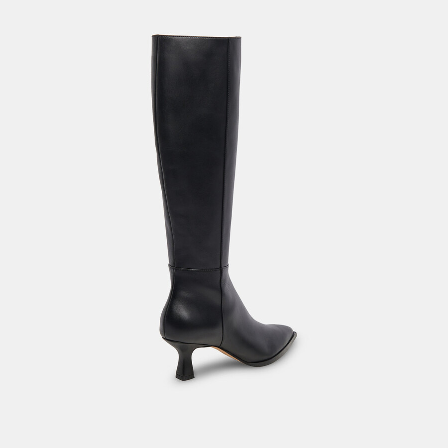 auggie narrow calf boots black leather