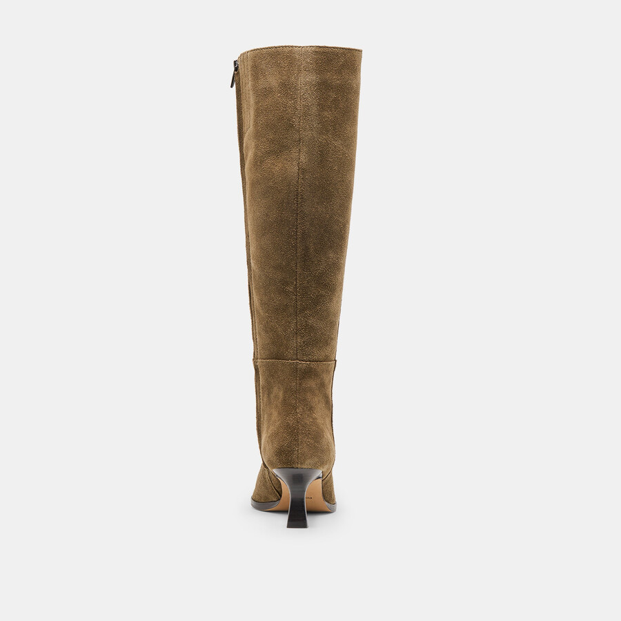 auggie boots olive suede
