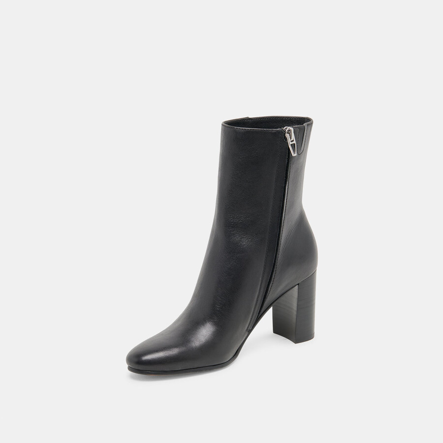 suzy wide booties black leather