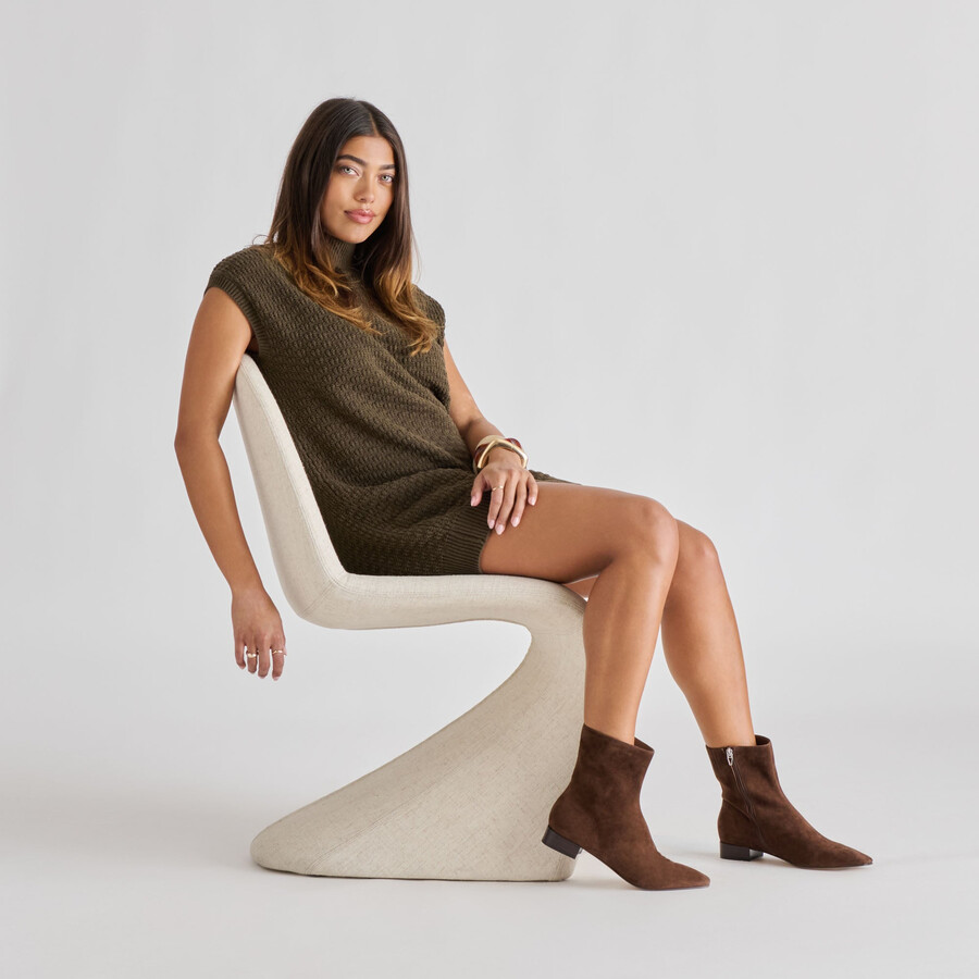 tarine booties dk brown nubuck