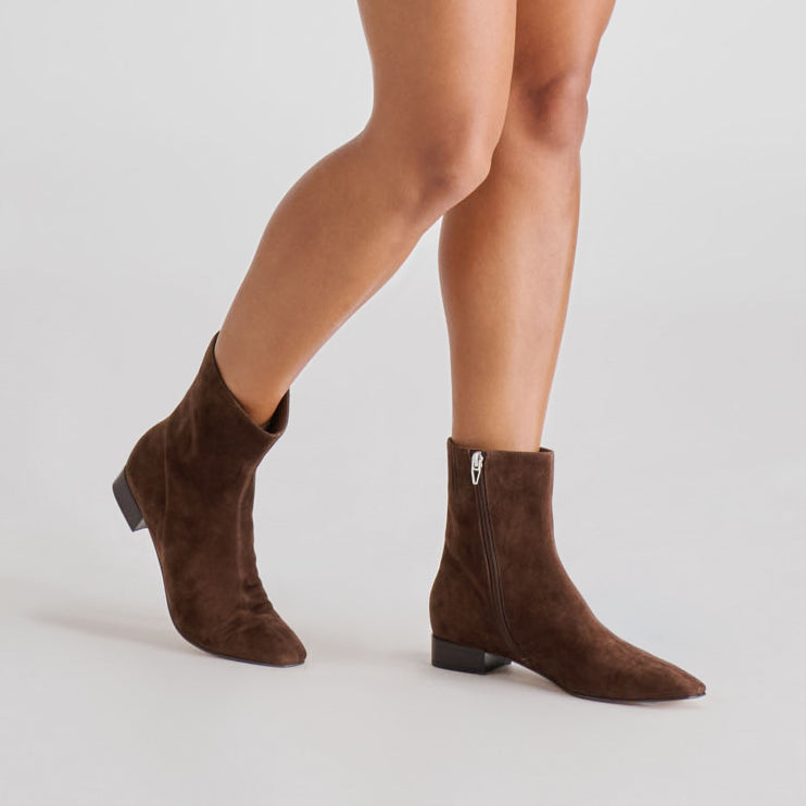 tarine booties dk brown nubuck