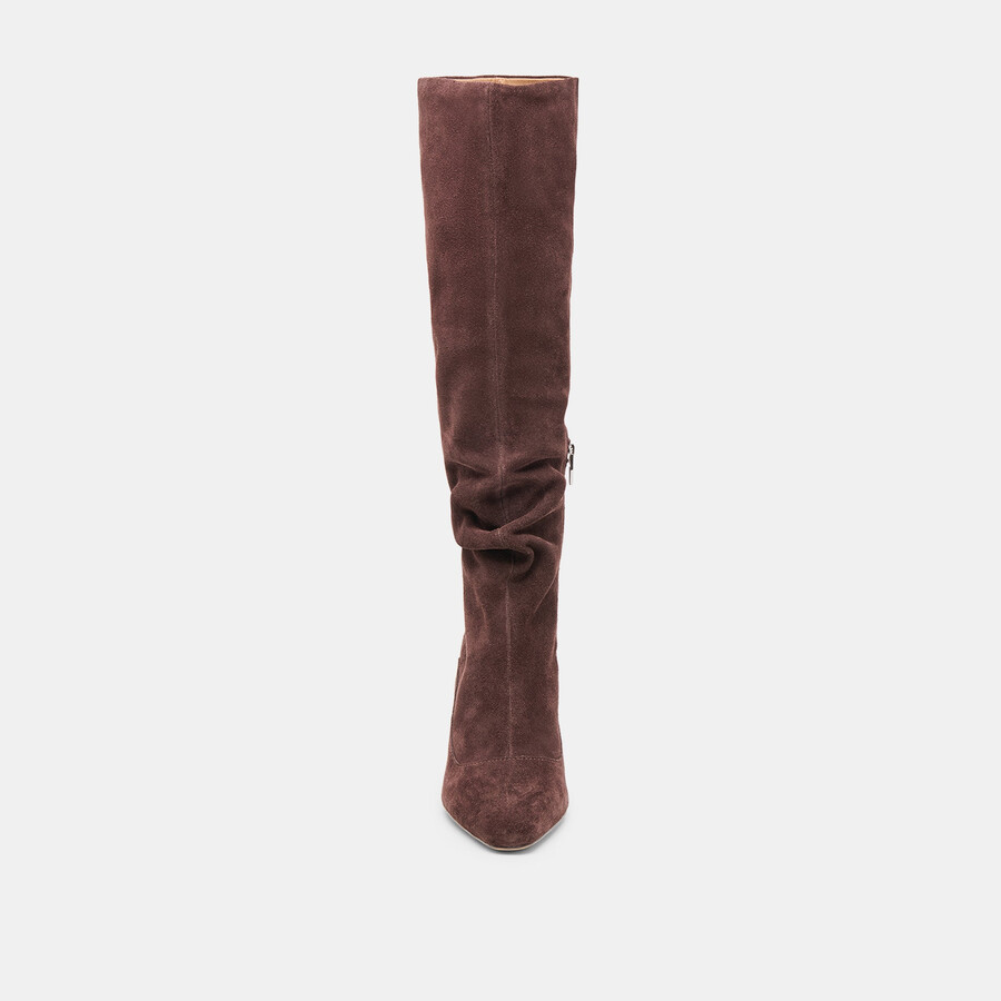 lousa wide calf boots mahogany suede