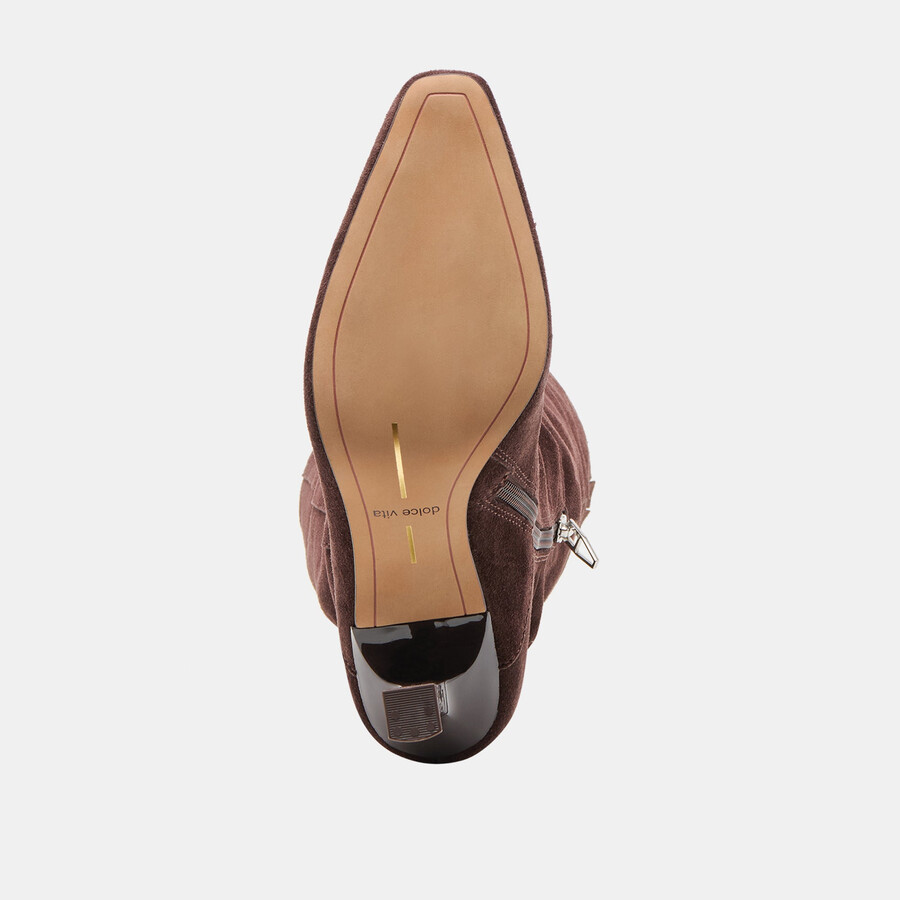 lousa wide calf boots mahogany suede