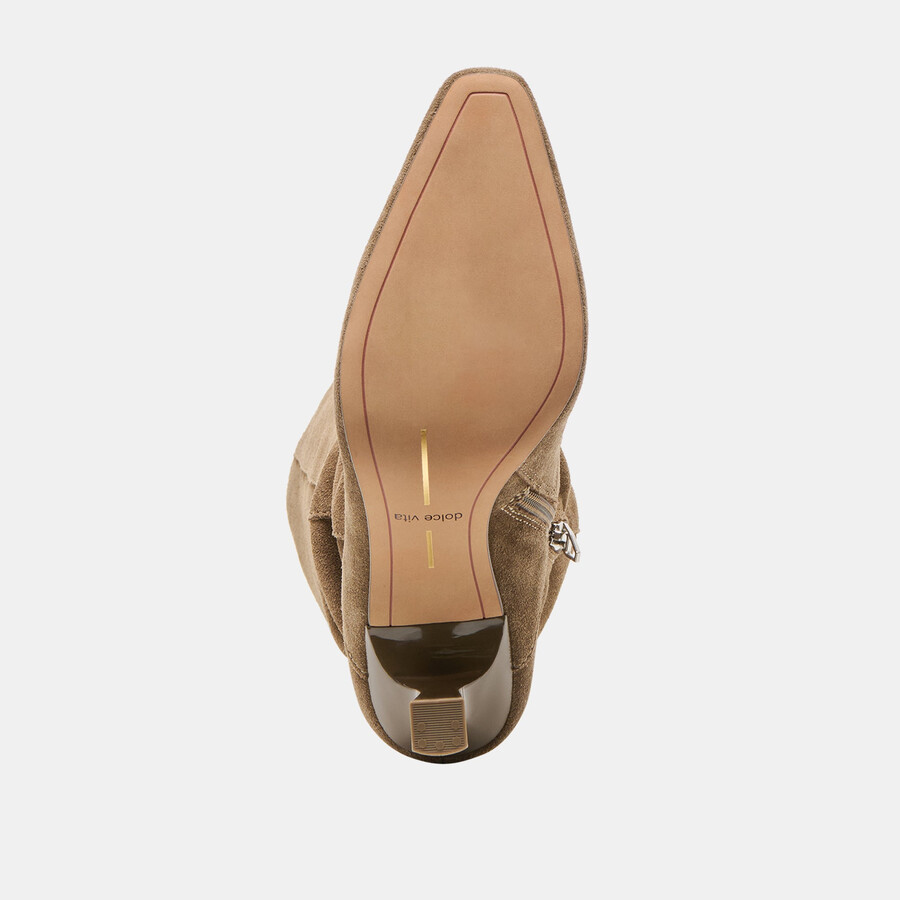 lousa wide calf boots olive suede