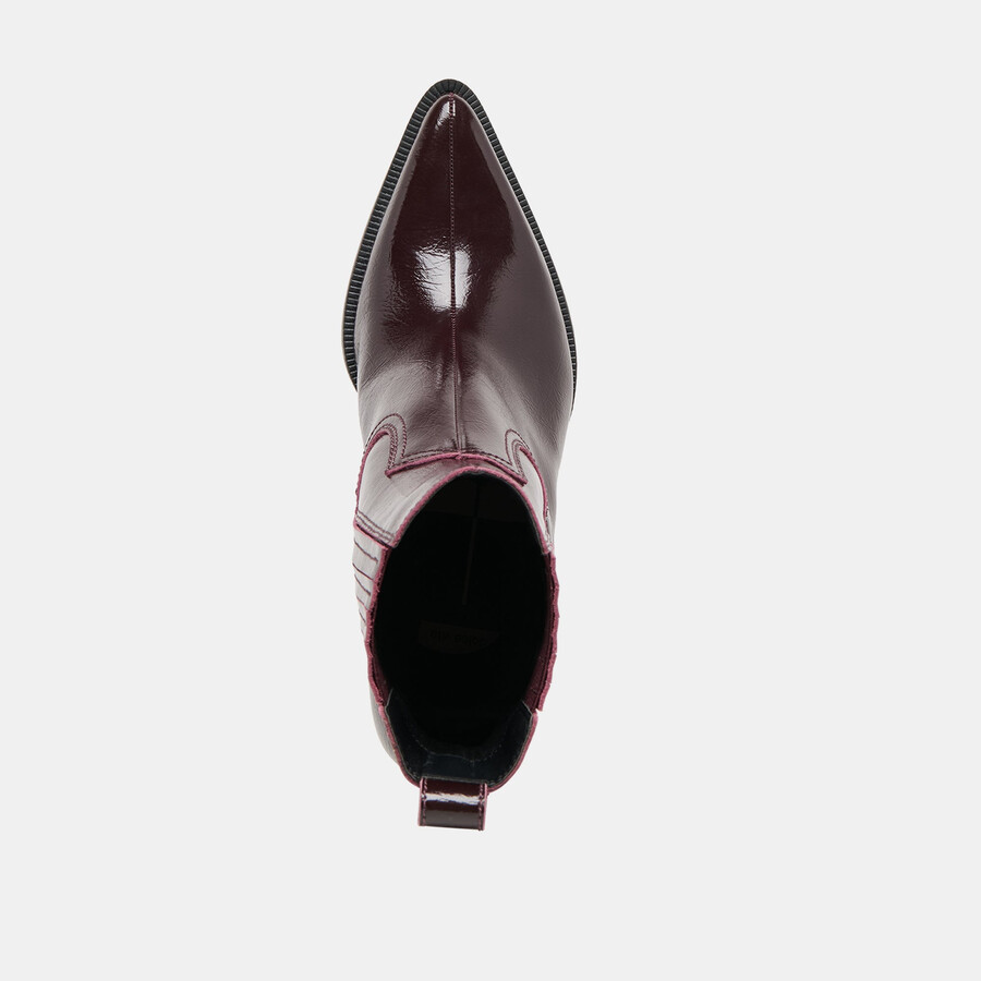 slim booties mulberry crinkle patent