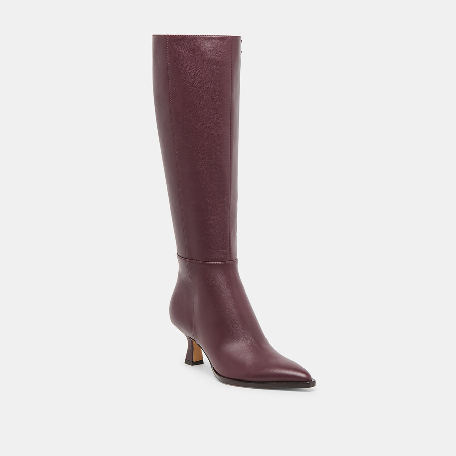 auggie wide calf boots wine leather