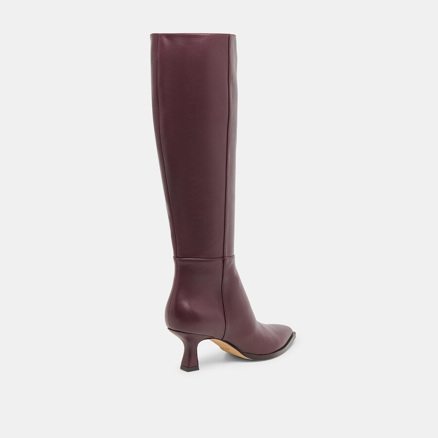 auggie wide calf boots wine leather