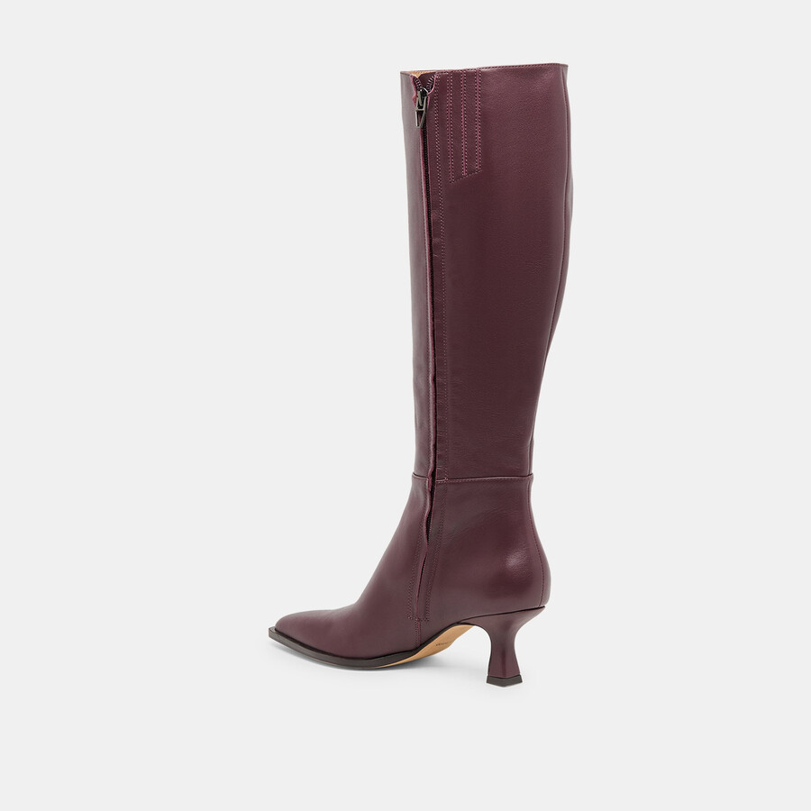 auggie wide calf boots wine leather