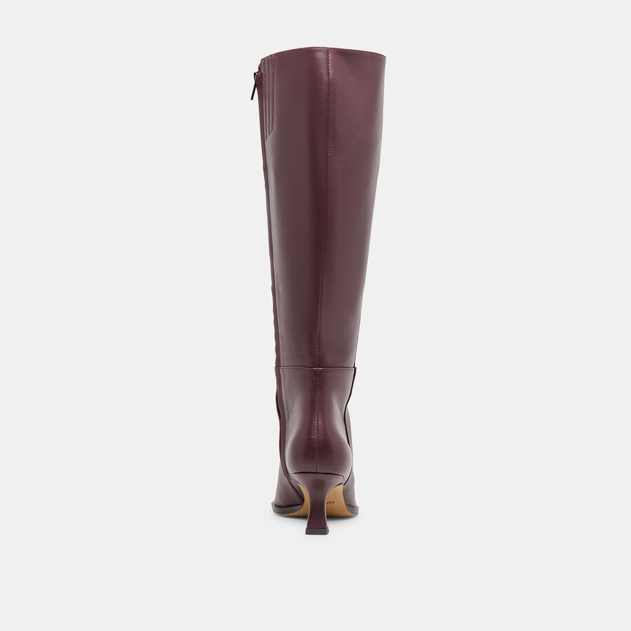 auggie wide calf boots wine leather