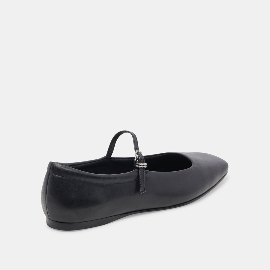 reyes ballet flats black leather
