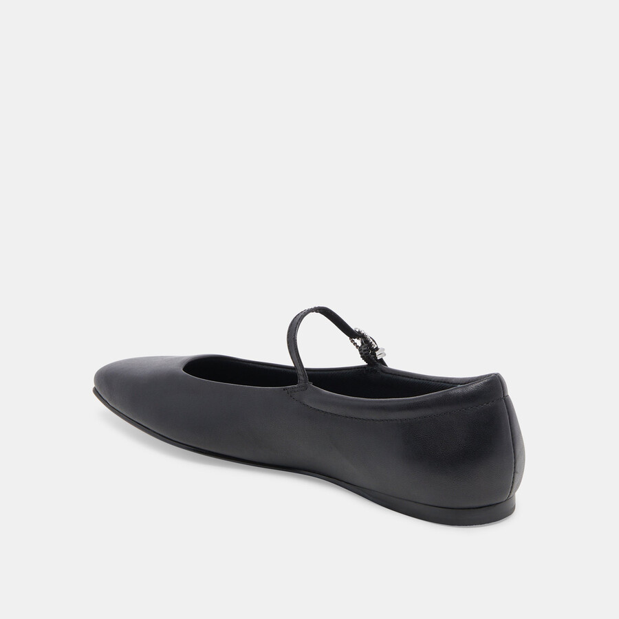 reyes ballet flats black leather