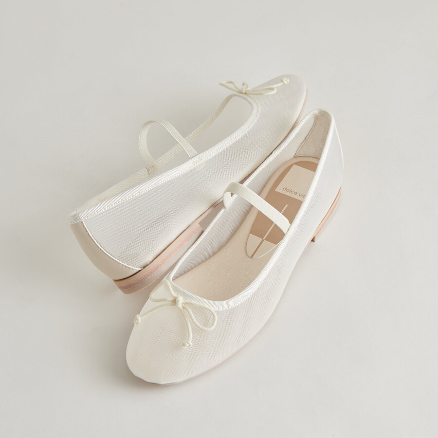 cadel ballet flats ivory mesh