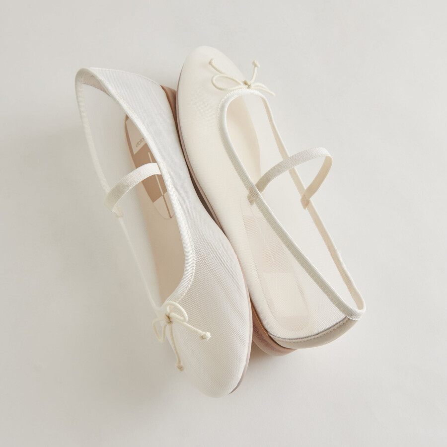 cadel ballet flats ivory mesh