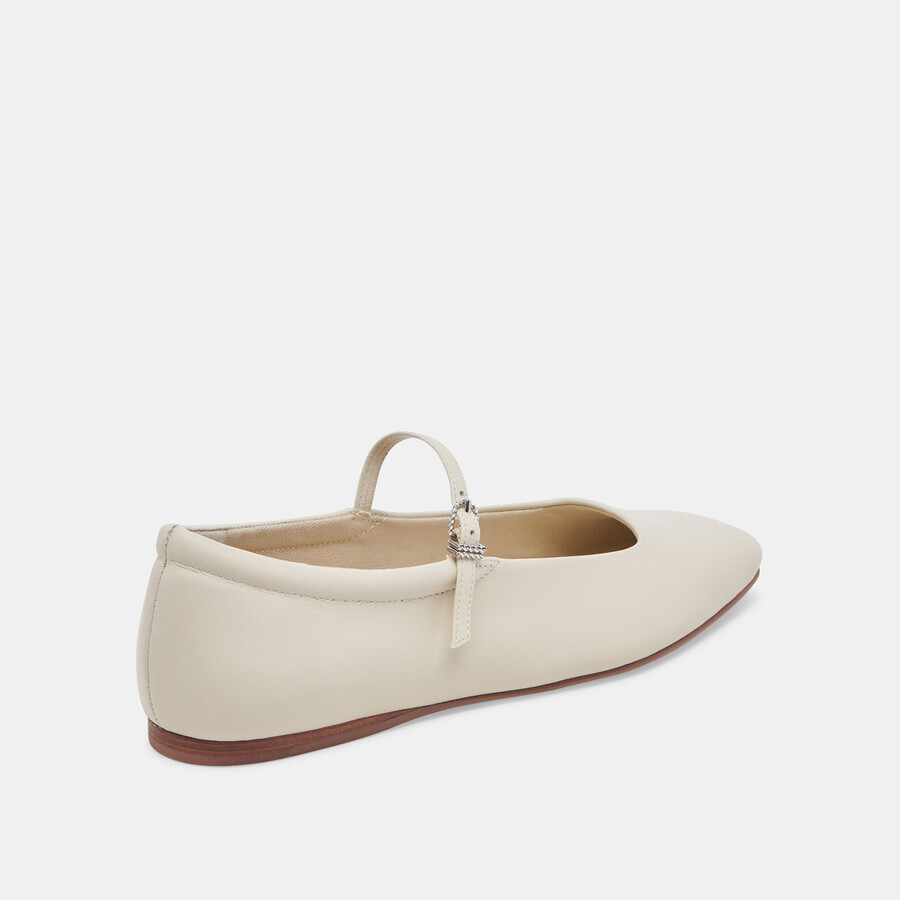reyes wide ballet flats ivory leather