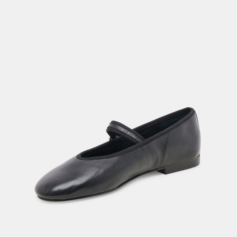 roslyn ballet flats black leather