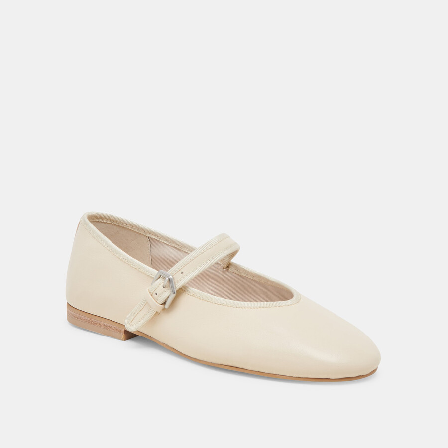 roslyn ballet flats creme leather