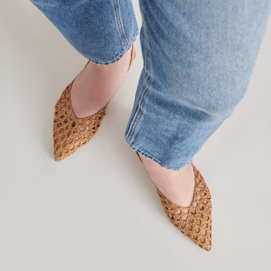 cyndi flats natural woven