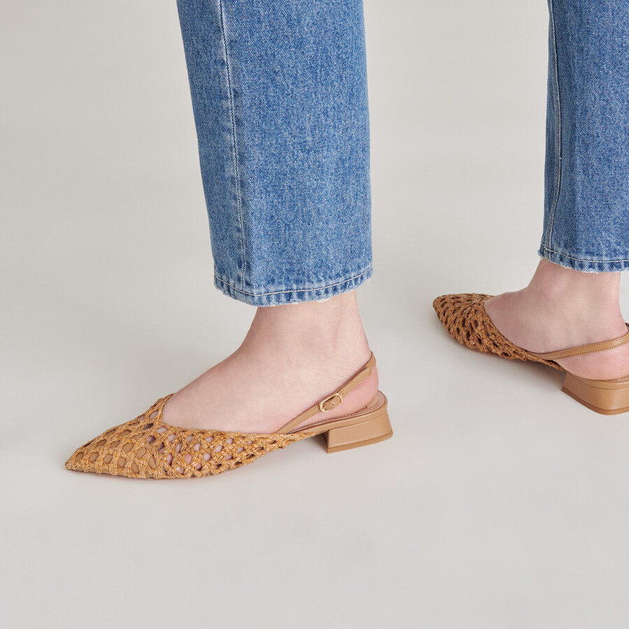 cyndi flats natural woven