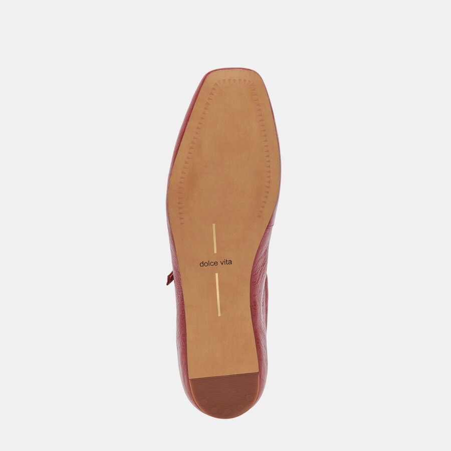 reyes wide ballet flats red crinkle patent