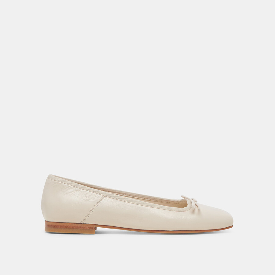 anisa ballet flats creme crinkle patent