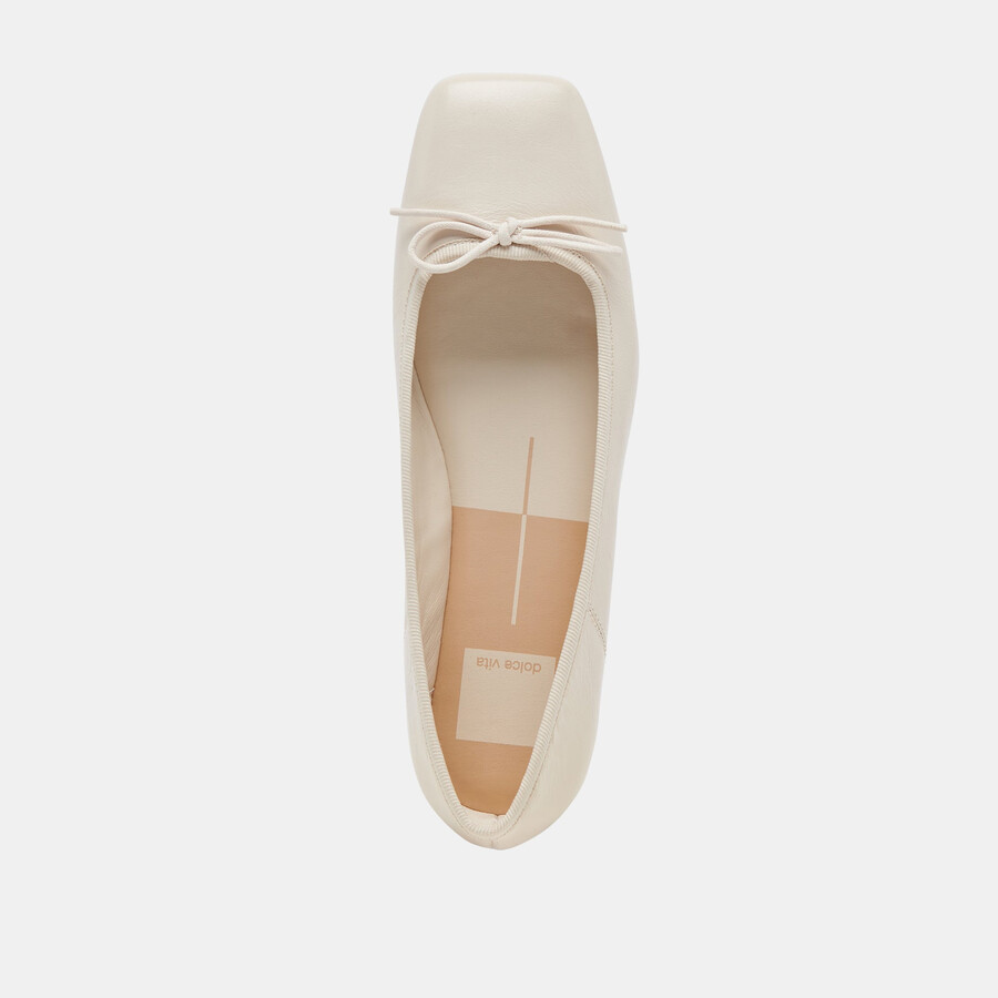 anisa ballet flats creme crinkle patent