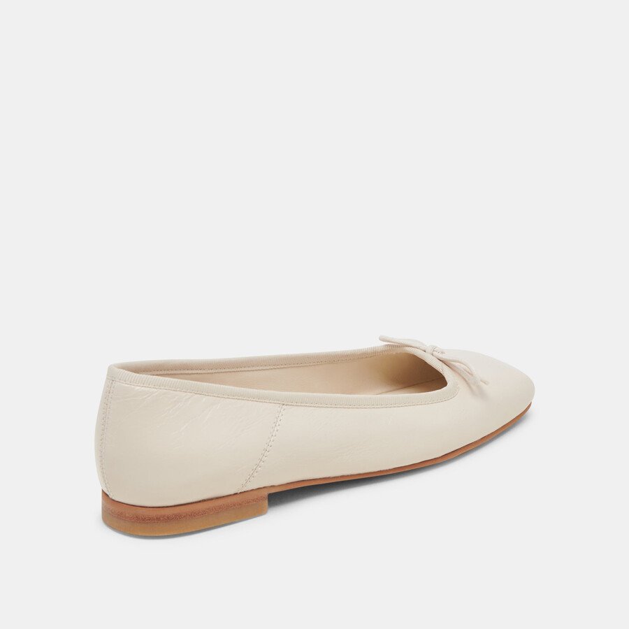 anisa ballet flats creme crinkle patent