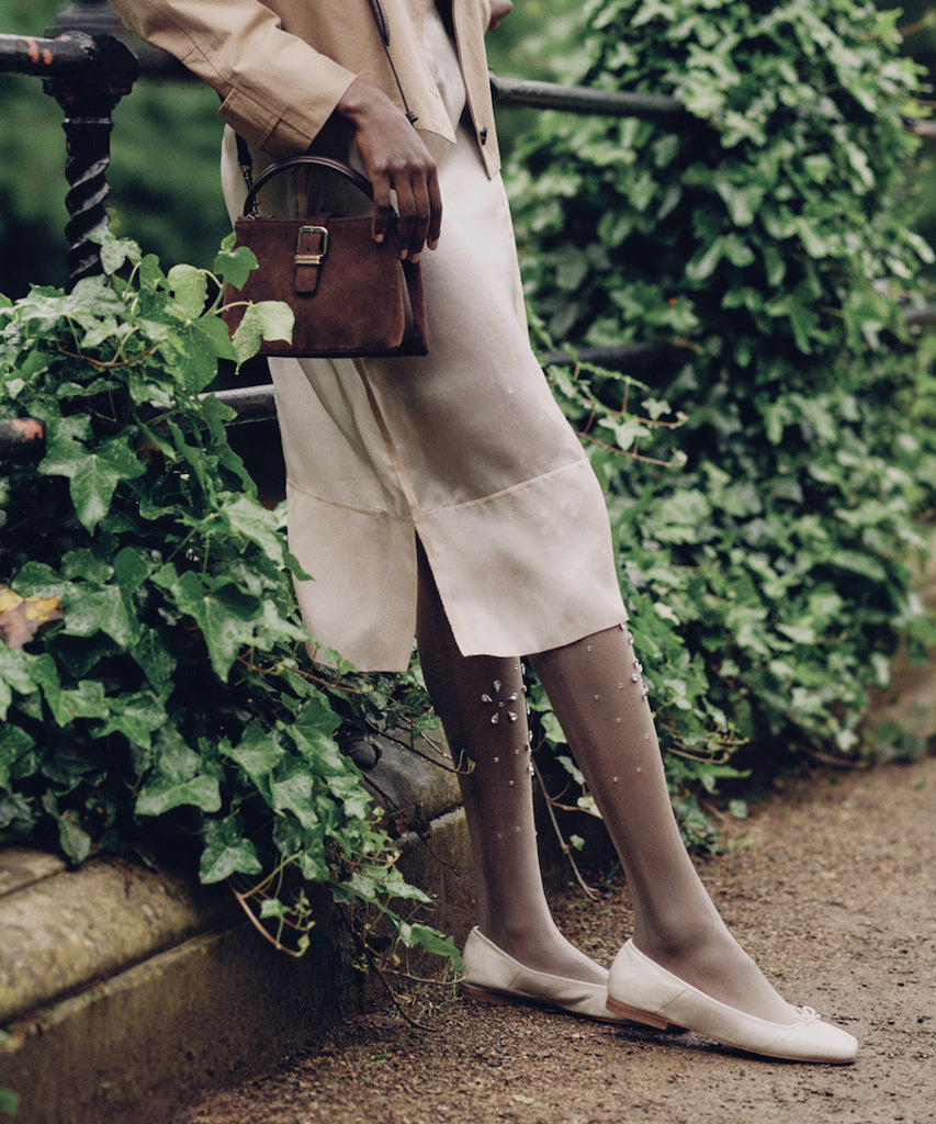 anisa ballet flats creme crinkle patent