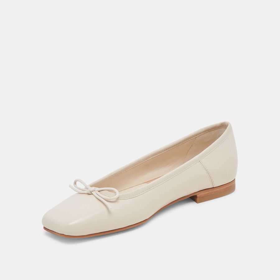 anisa ballet flats creme crinkle patent