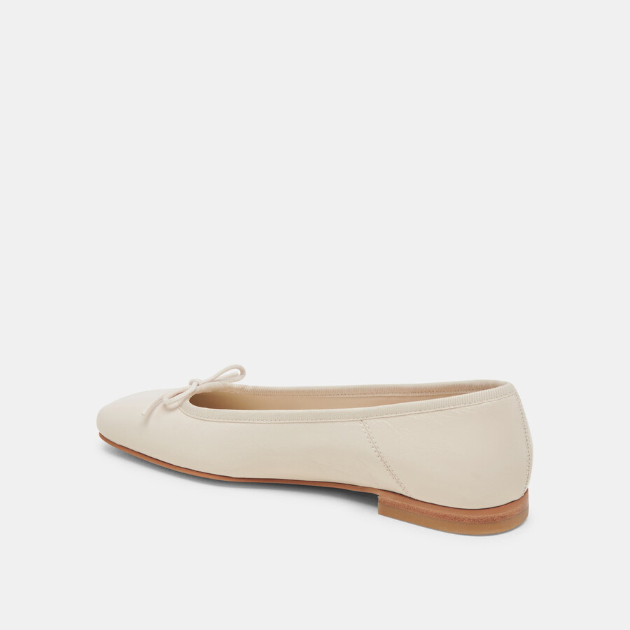 anisa ballet flats creme crinkle patent