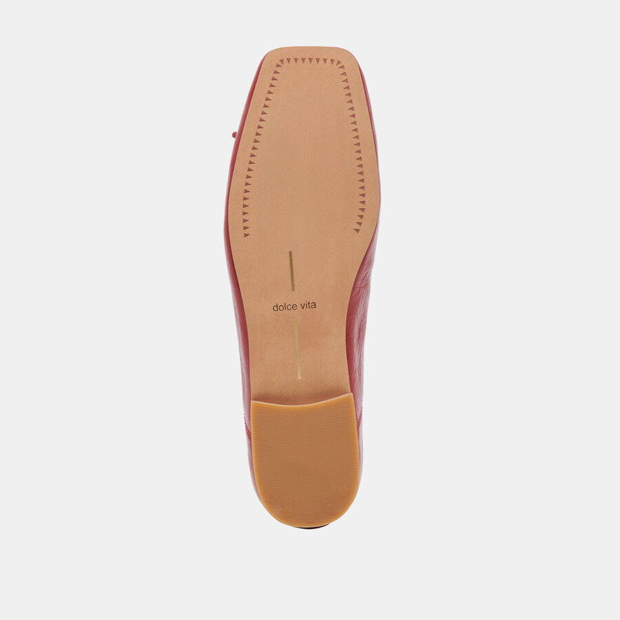 anisa ballet flats red crinkle patent