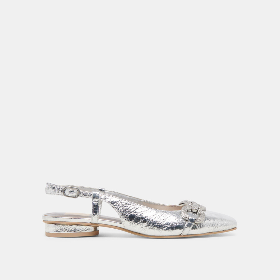 ramano flats silver distressed leather